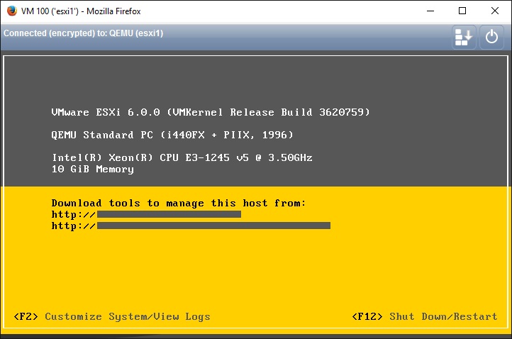 ESXi Nested - ESXi Installed