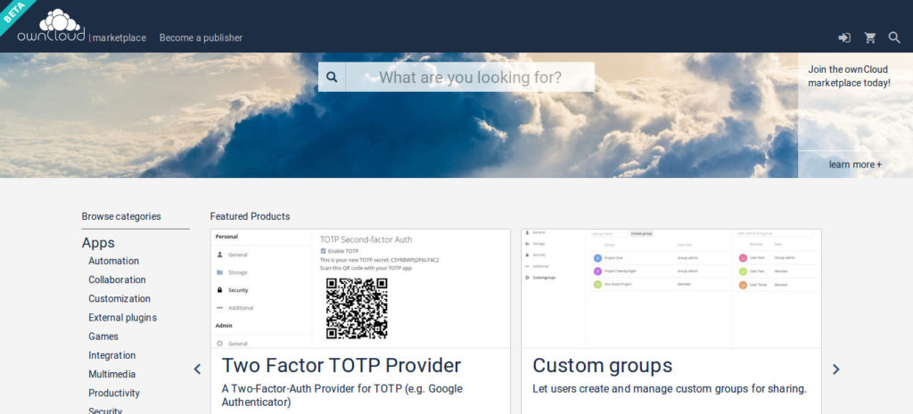 OwnCloud New Marketplace