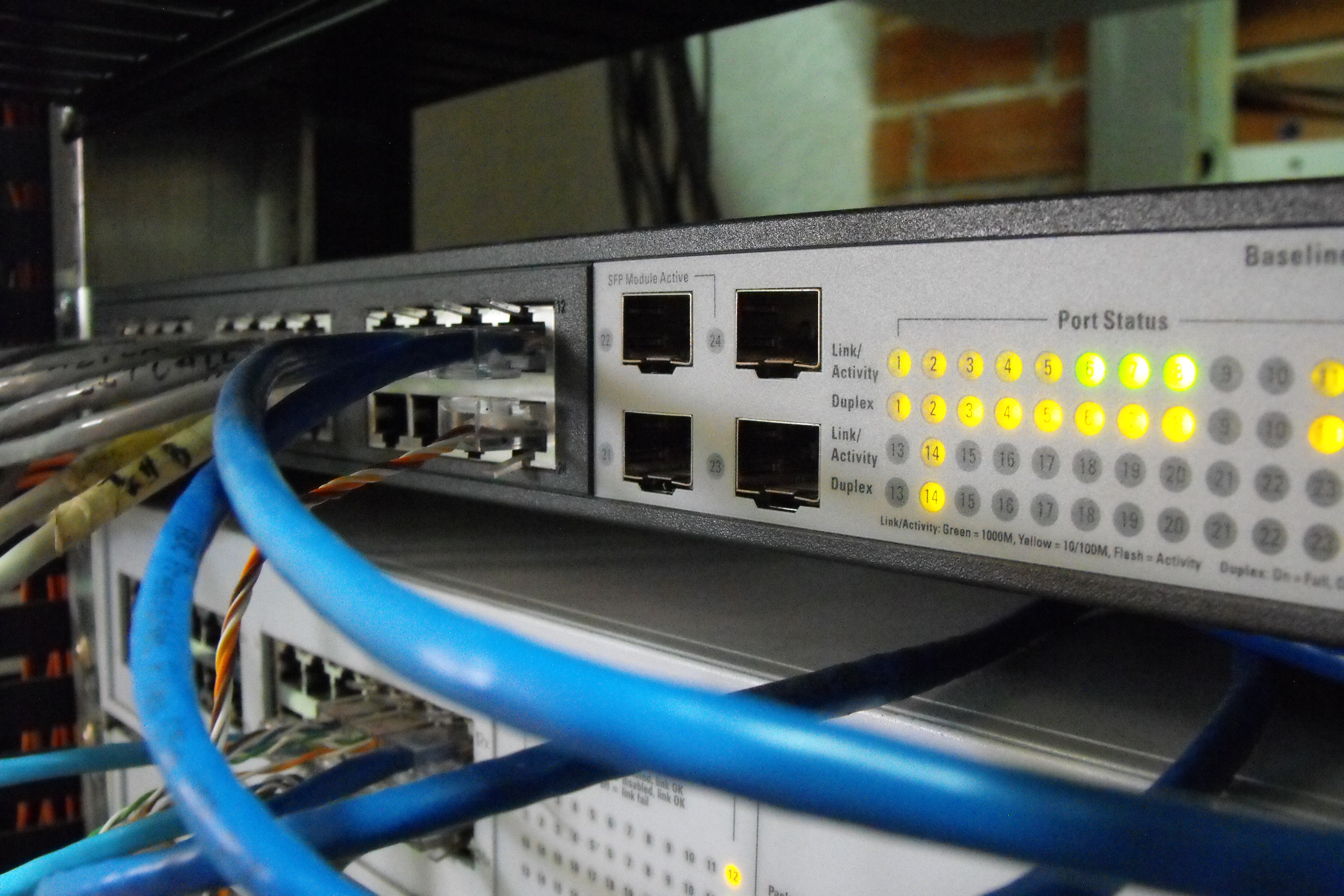 Ethernet switch with cables