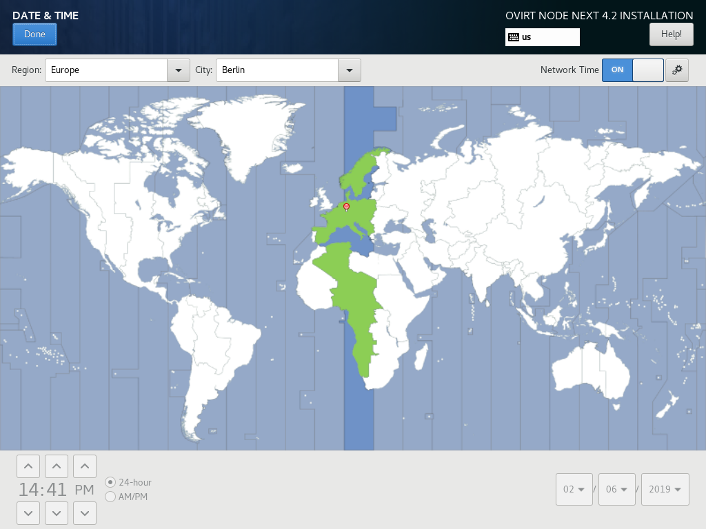 oVirt Node 4.2 Installation - 5 Timezone